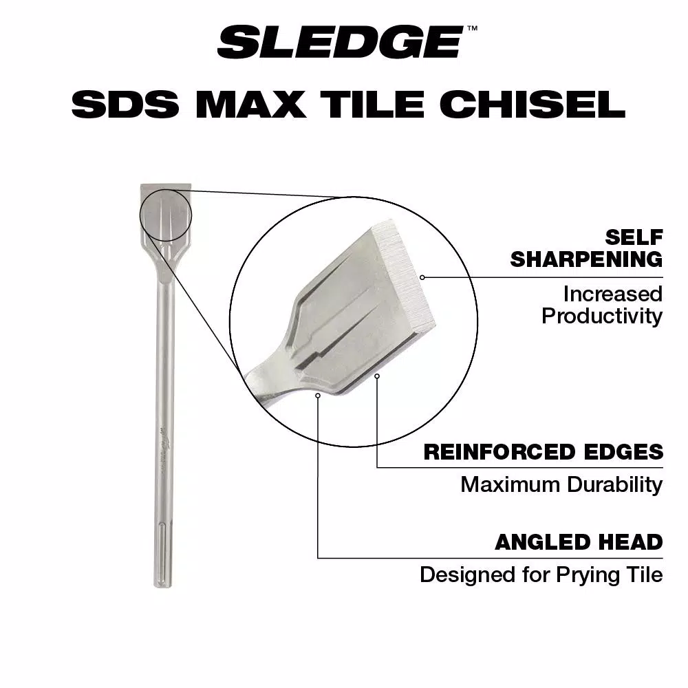 Milwaukee SDS-Max SLEDGE 2 in. x 15 in. Steel Tile Chisel Bit