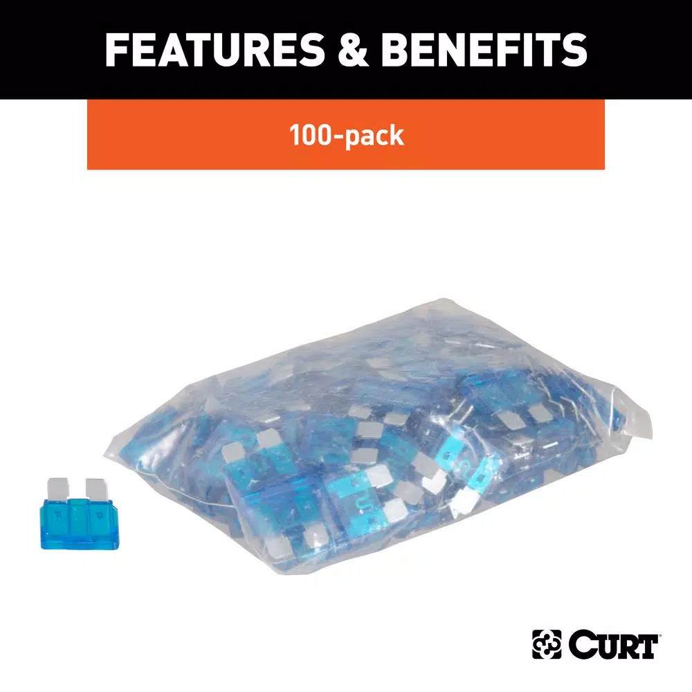 CURT 15-Amp ATC Universal Fuses, 100-Pack