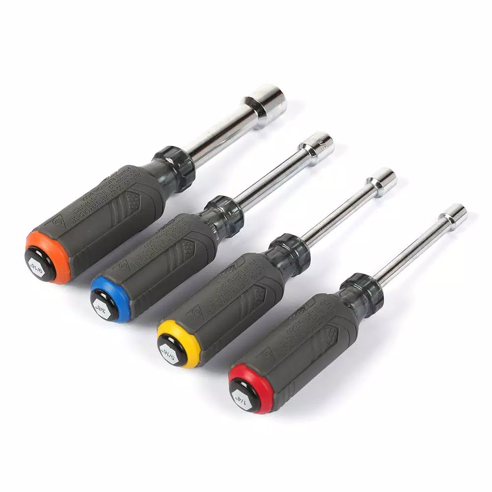 Commercial Electric 4-Piece Nut Driver Set, CR-V Steel, Color-Coded