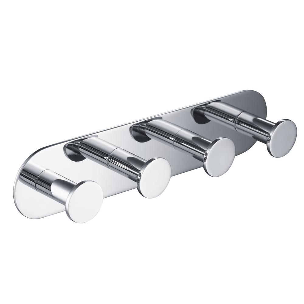 KRAUS Elie 4-Hook Bathroom Robe and Towel Rack, Chrome