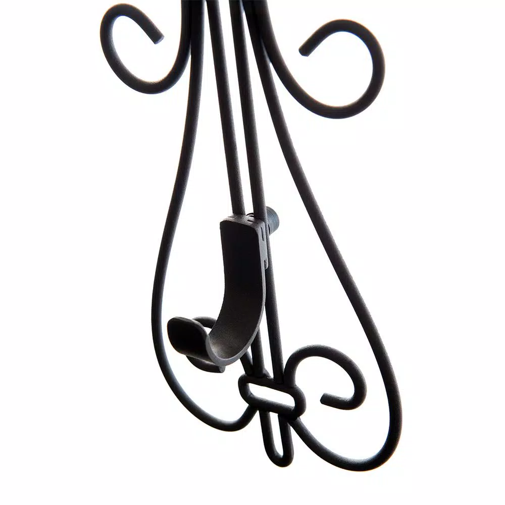 Village Lighting Company Adjustable Wrought Iron Wreath Hanger, Holds up to 20 lbs, Black