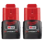 Milwaukee M12 REDLITHIUM 12V 1.5Ah Compact Lithium-Ion Battery Pack (2-Pack) thumbnail 1