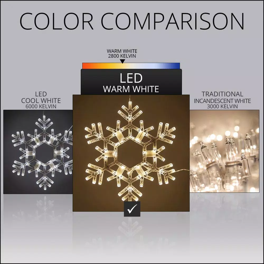 Kringle Traditions 20 in. LED Warm White Folding Snowflake Decoration, 70 Lights