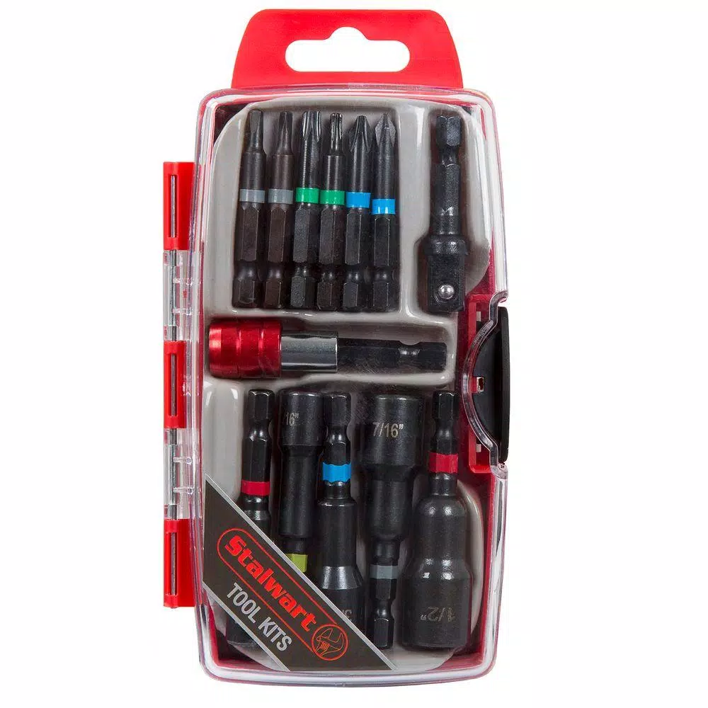 Stalwart 13-Piece Power Bit and SAE Nut Driver Set with Quick Release Chuck