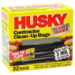 HUSKY 42 Gal. Heavy Duty Clean-Up Trash Bags, 3 mil Thickness, 32-Count Case thumbnail 1