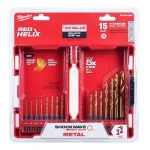 Milwaukee SHOCKWAVE Impact Duty Titanium Drill Bit Set, 15-Piece Red Helix thumbnail 5