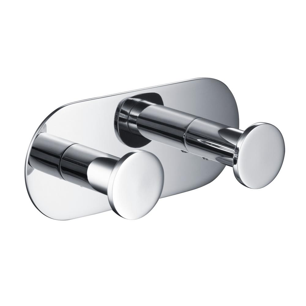 KRAUS Elie Double Robe and Towel Hook, Solid Brass, Chrome