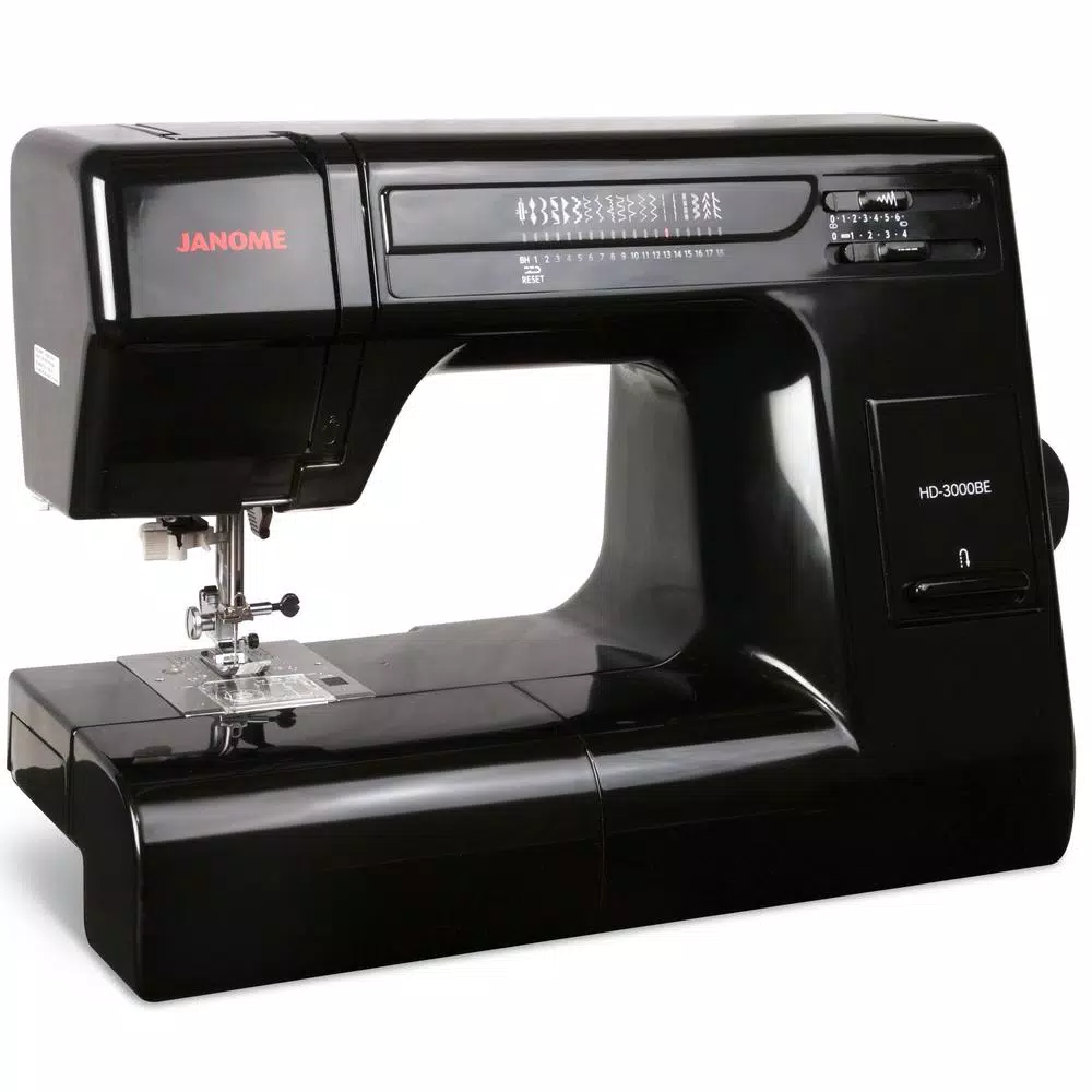 Janome HD3000BE Heavy Duty 18-Stitch Sewing Machine with Quilt Kit - Black Edition