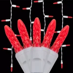 Wintergreen Lighting 7 ft. 70-Light Red M5 LED Icicle Light Set, White Wire thumbnail 1