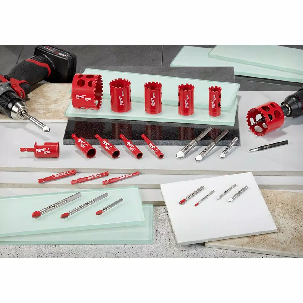 Milwaukee Diamond MAX Hole Saw Set, 2-Piece, 1/4 in. Hex Shank for Tile, Stone, and Glass
