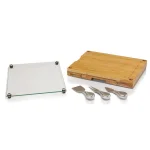 Legacy Concerto Bamboo Cutting Board and Cheese Tool Set with Tempered Glass Tray thumbnail 2