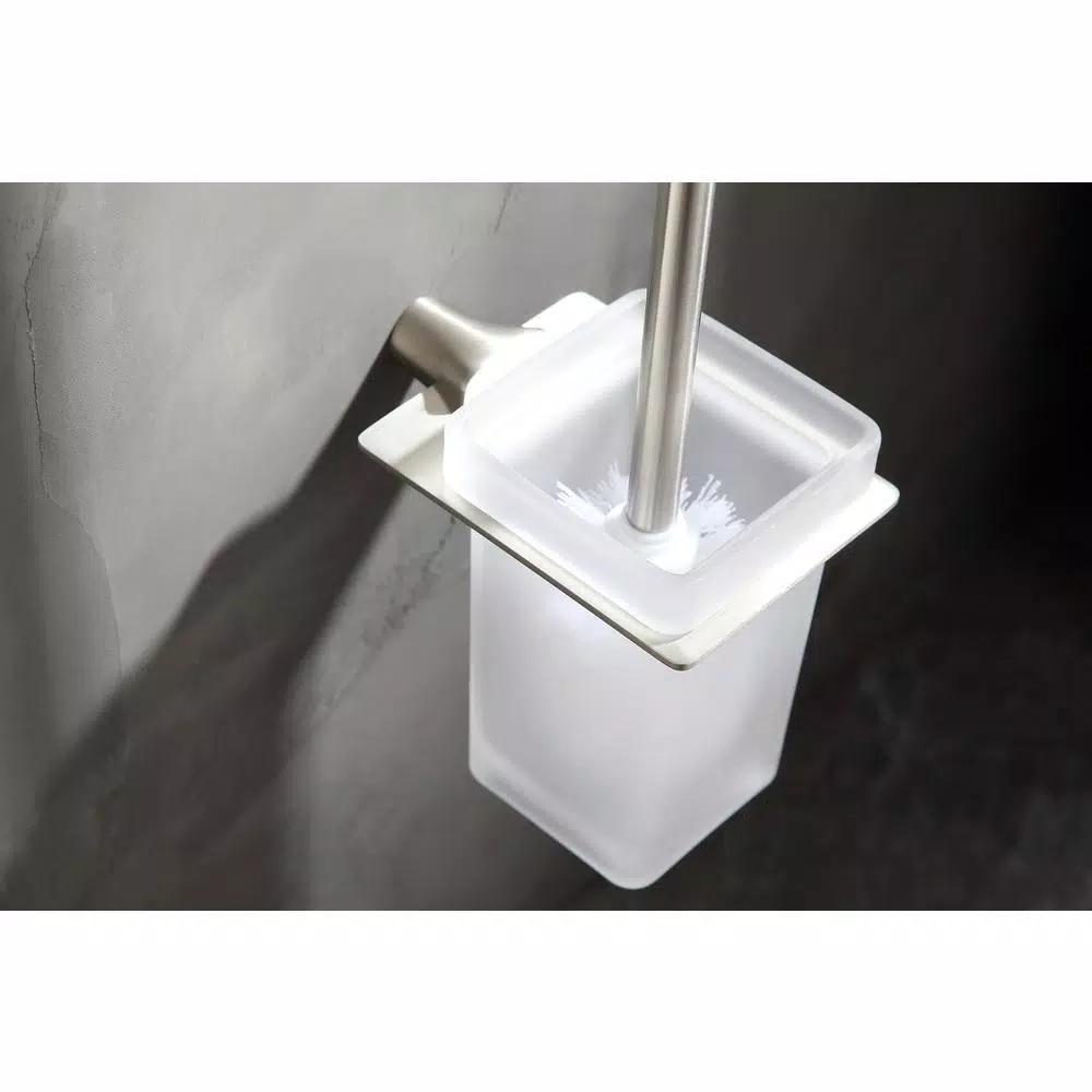 ANZZI Essence Series Stainless Steel Toilet Brush Holder, Brushed Nickel