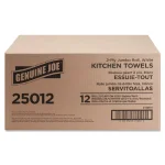 Genuine Joe White Perforated Roll Towels, 2-Ply, 250 Sheets per Roll, 12 Rolls per Carton thumbnail 2