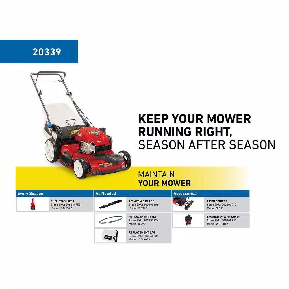 Toro Recycler 22 in. SmartStow Self-Propelled Gas Lawn Mower with Briggs & Stratton Engine