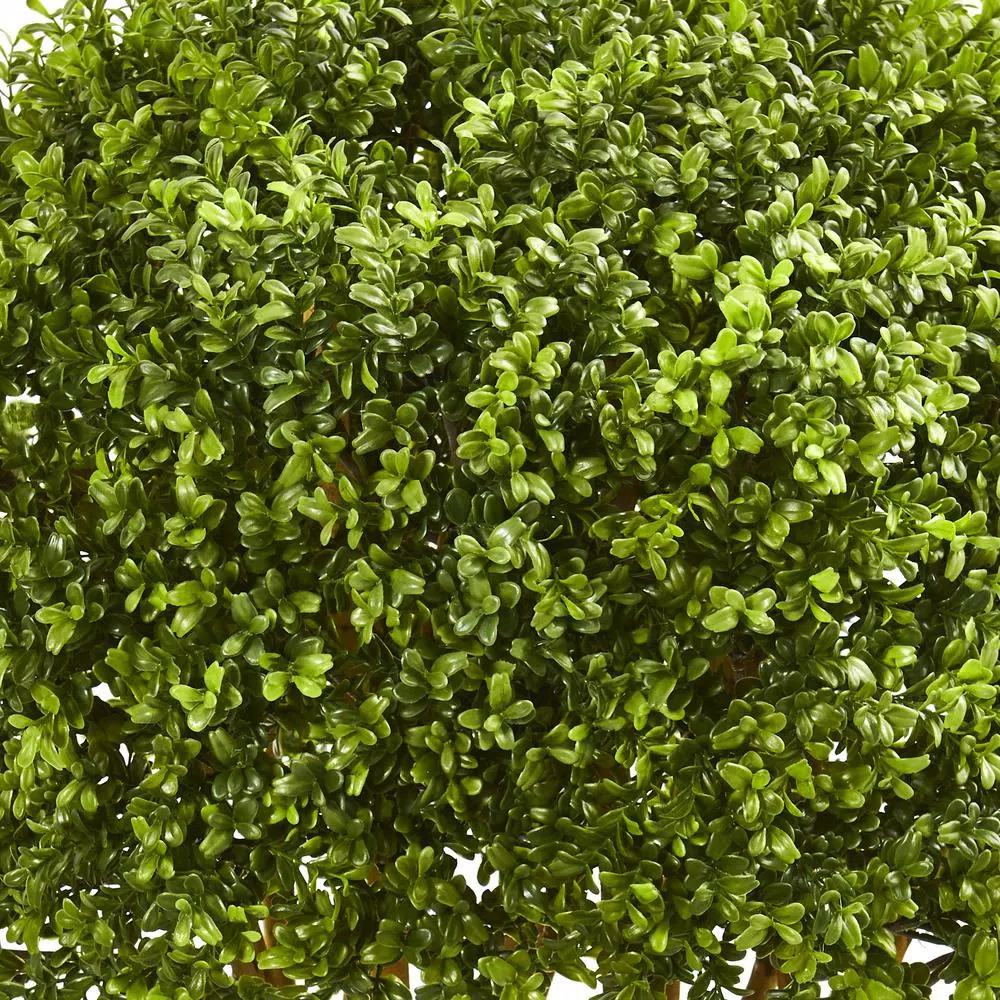 Nearly Natural 3 Ft. Artificial Boxwood Topiary Tree with Black Planter