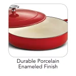 Tramontina 4 Qt. Enameled Cast Iron Braising Pan with Lid thumbnail 5