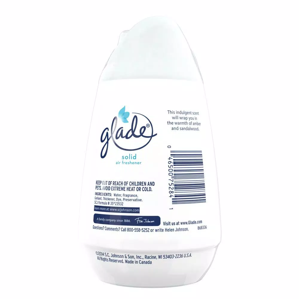 Glade Cashmere Woods Solid Air Freshener, 6 oz. (Case of 12)