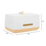 Jiallo European Collection 4-Piece Plastic Kitchen Canister and Bread Box Set, White thumbnail 2
