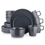 Stone Lain 16-Piece Modern Gray Matte Stoneware Dinnerware Set, Service for 4 thumbnail 1