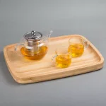 Creative Home Natural Bamboo Rectangular Serving Tray, 11 x 14 inch Coffee Tea & Dessert Platter thumbnail 4
