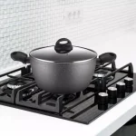 AMERCOOK Lava Stone 5 qt. Aluminum Nonstick Casserole Dish with Glass Lid, Gray thumbnail 2