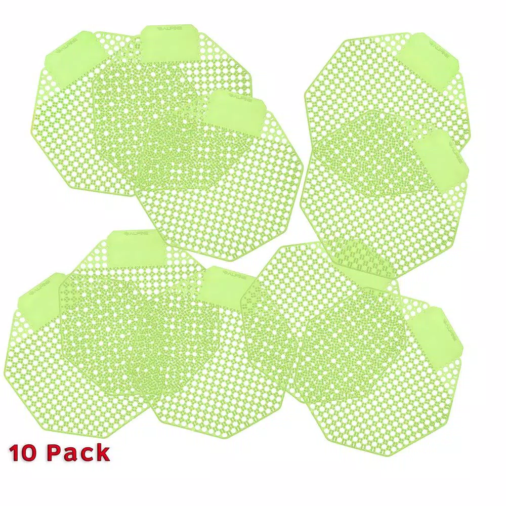 Alpine Industries Cucumber Melon Fragrance Anti-Splash Urinal Screens, 10-Pack