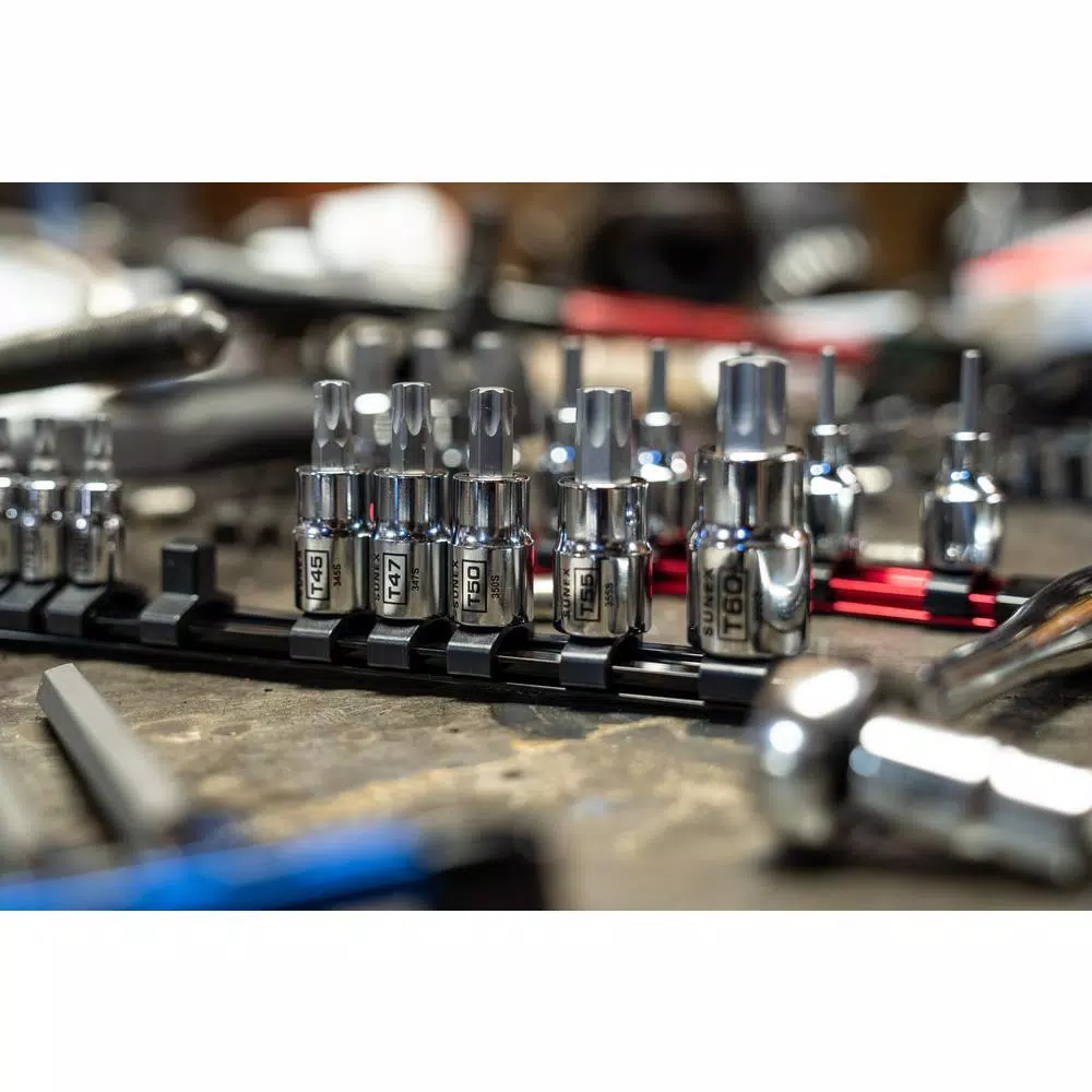 SUNEX TOOLS Sunex 912313S 13-Piece Star Bit Socket Set with Rail, 1/4 in., 3/8 in., and 1/2 in. Drive