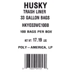 HUSKY 33 Gallon Heavy Duty Black Trash Liners with Flap Tie, 2 Mil, 100-Count thumbnail 4