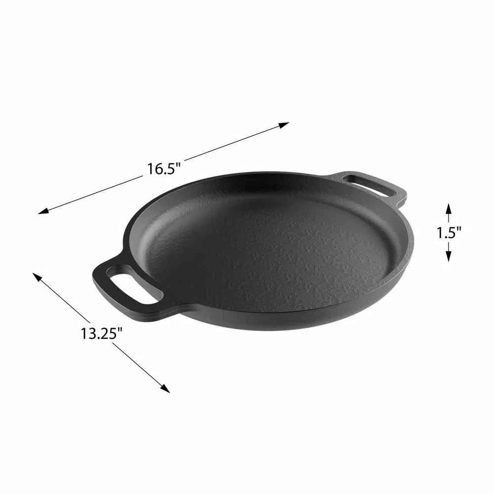 Classic Cuisine 13.25 in. Pre-Seasoned Cast Iron Pizza Pan