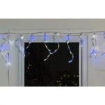 Northlight 100-Light Blue and Pure White LED Icicle Lights, 6.75 ft. Wide Angle, White Wire thumbnail 2