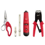 Milwaukee 3-Piece Electrician Snips, Impacting Punchdown Tool, and Ratcheting Modular Crimper Set thumbnail 1