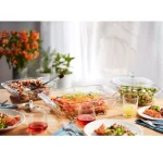 Libbey Baker's Premium 4-Piece Clear Glass Bakeware and Serving Dish Set with Cover thumbnail 2