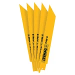 DEWALT 6 in. 24 TPI Bi-Metal Straight Back Reciprocating Saw Blades, 5-Pack thumbnail 1