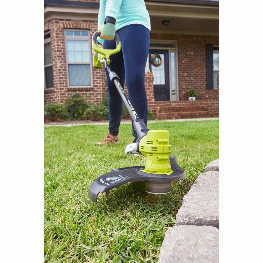 Ryobi ONE+ 18V Lithium-Ion Cordless String Trimmer and Edger with 4.0 Ah Battery and Charger, Refurbished