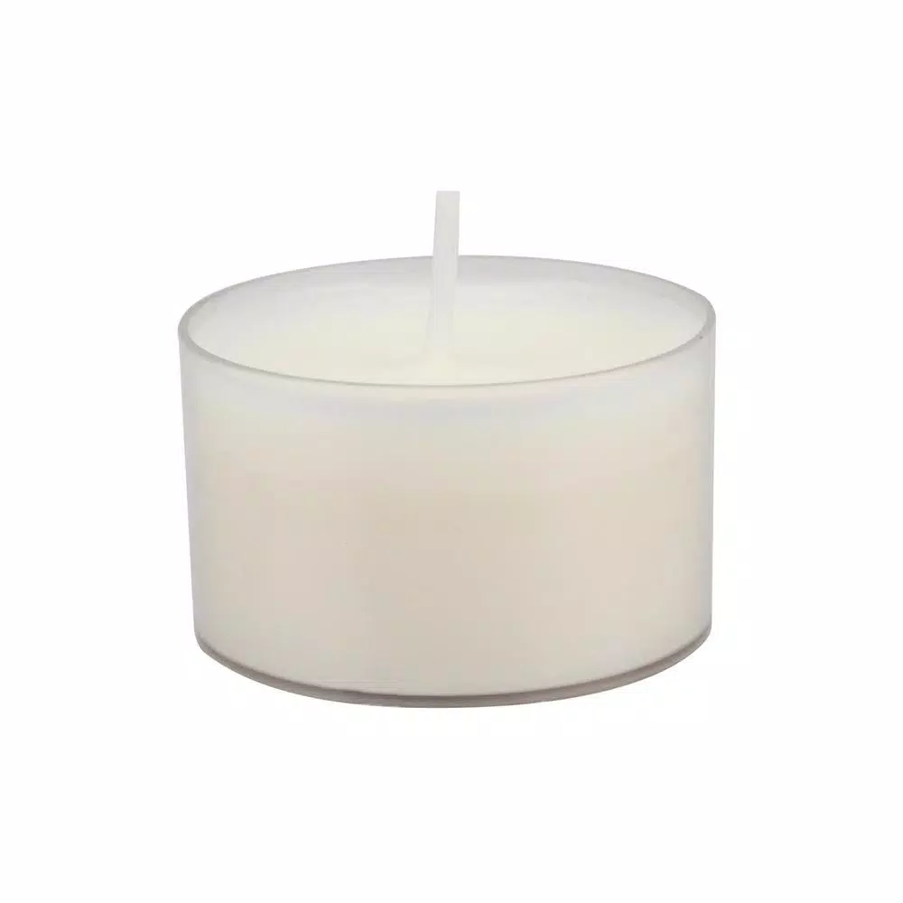 Stonebriar Collection Stonebriar Unscented White Paraffin Tealight Candles, Clear Cup, 48-Pack