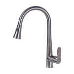 Vanity Art Brushed Nickel Single-Handle Pull-Down Kitchen Faucet with Sprayer Wand thumbnail 1