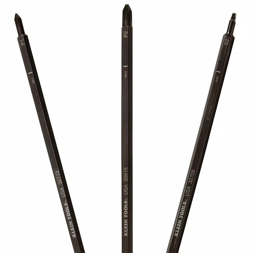 Klein Tools Replacement Adjustable Length Screwdriver Blades, Assorted 3-Pack