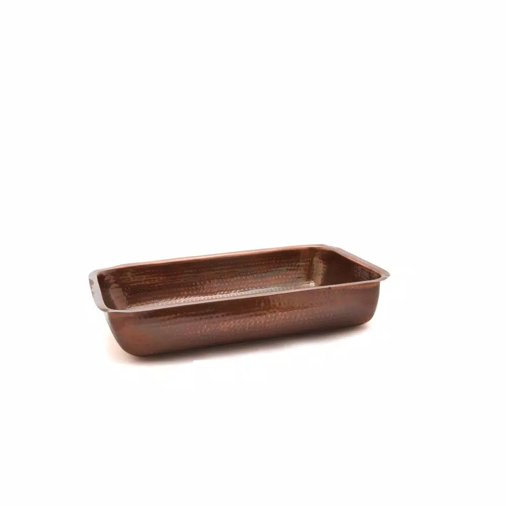 Old Dutch 8 Qt. Rectangular Antique Copper over Stainless Steel Chafing Dish with Iron Stand