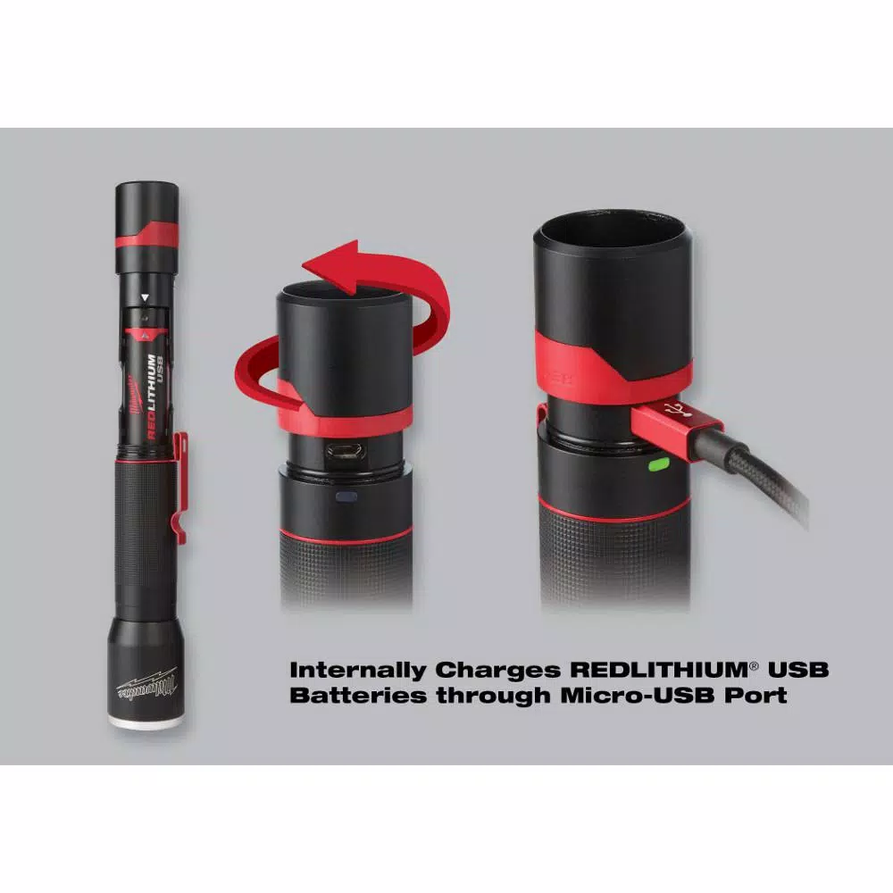 Milwaukee REDLITHIUM USB Rechargeable LED Flashlight and Low-Profile Headlamp 2-Pack