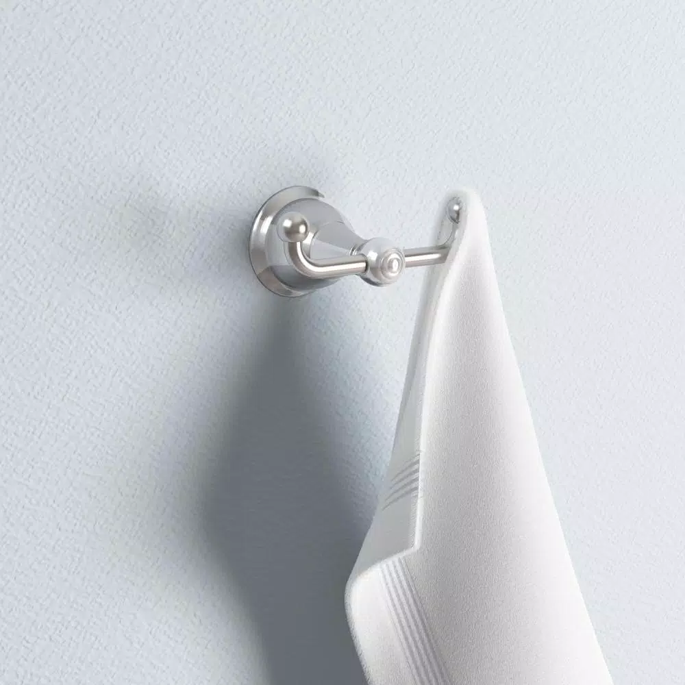 Arista Summit Collection Double Robe Hook in Satin Nickel