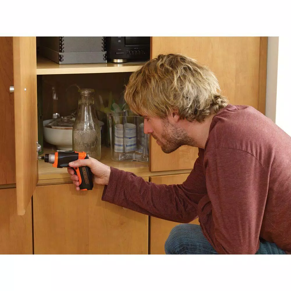 BLACK+DECKER 4V MAX Lithium-Ion Cordless Pivoting Screwdriver Kit with USB Charger and Accessories
