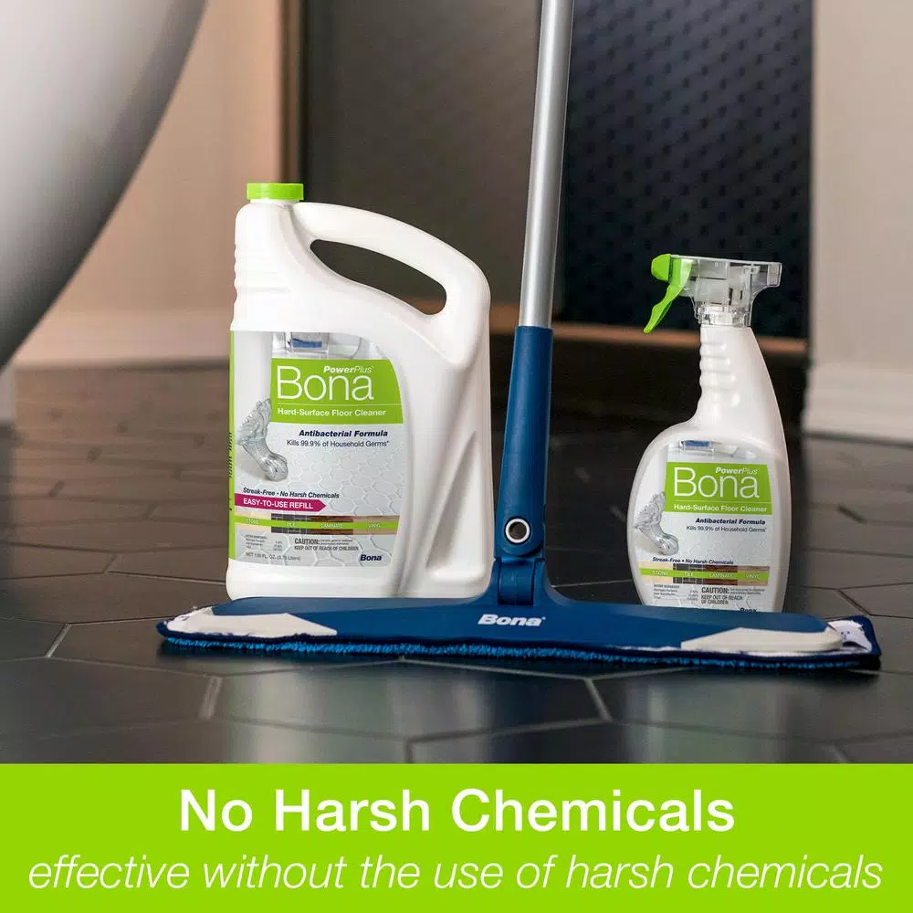 Bona PowerPlus Antibacterial Hard-Surface Floor Cleaner Refill, 128 oz.