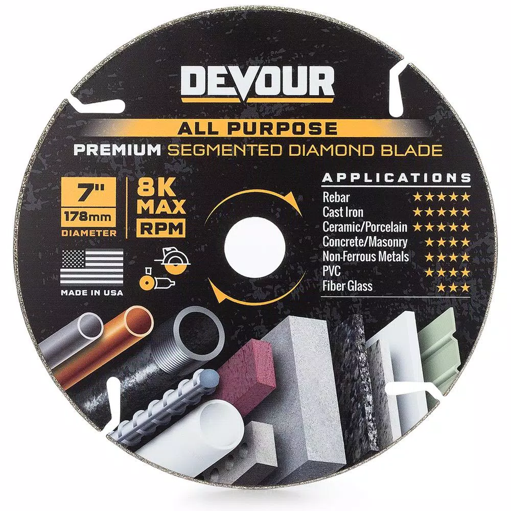 DEVOUR 7 in. Premium Diamond All Purpose Segmented Saw Blade