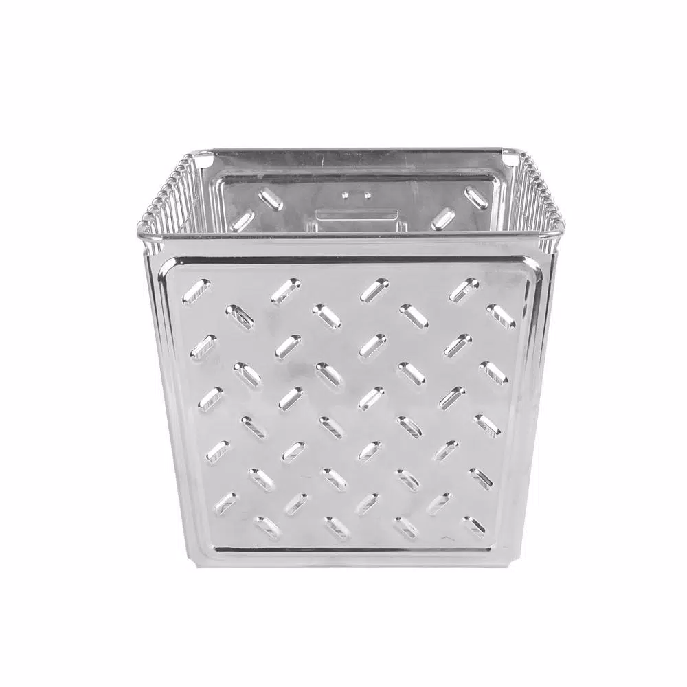 Spectrum Macklin Medium Metal Storage Basket, Zinc Plated Steel with Label Plate
