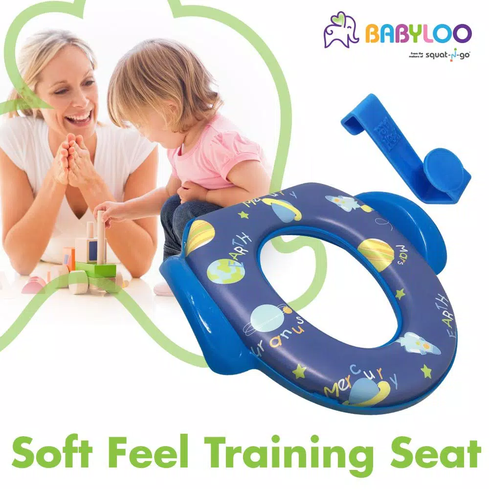 Babyloo Outer Space Design Children's Soft Toilet Seat with Handles and Splash Guard