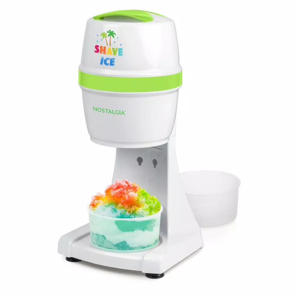 Nostalgia Snow Cone Maker and Shave Ice Machine, 50W, White
