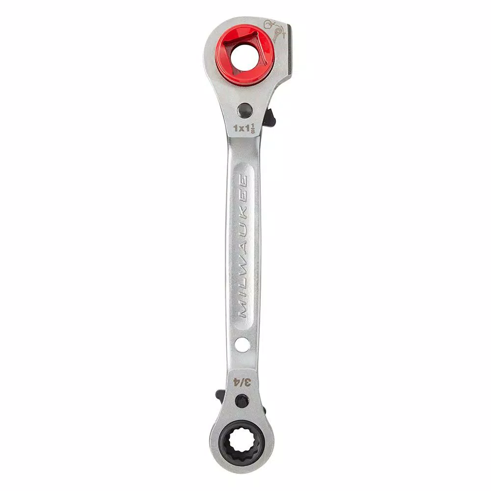 Milwaukee Lineman's 5-in-1 Ratcheting Wrench, Forged Steel, Multi-Size