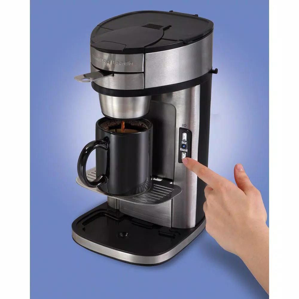 Hamilton Beach The Scoop Single-Serve Stainless Steel Coffee Maker with Built-In Mesh Filter