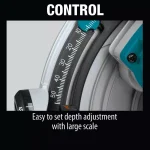 Makita 18V X2 LXT Brushless 6-1/2" Plunge Circular Saw (Tool Only) with 55T Carbide Blade thumbnail 9