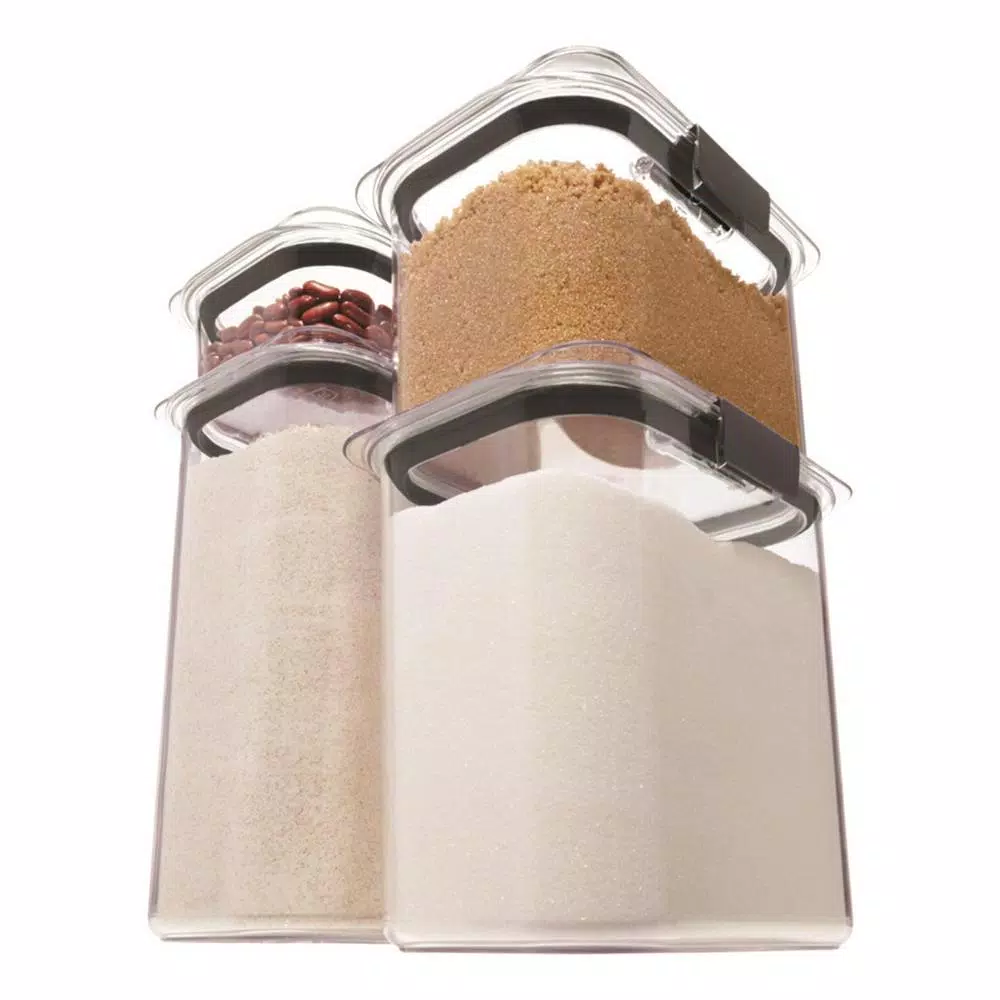 Rubbermaid Brilliance 4-Piece Food Storage Container Set, BPA-Free Plastic, Leak-Proof